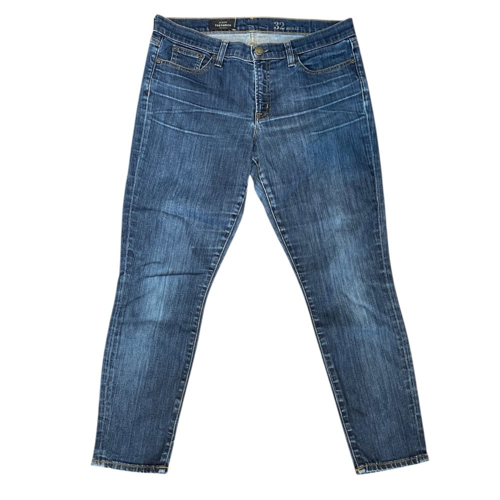 J. Crew Toothpick Ankle Length Slim Fit Dark Wash Stretch Denim Jeans Women's 32